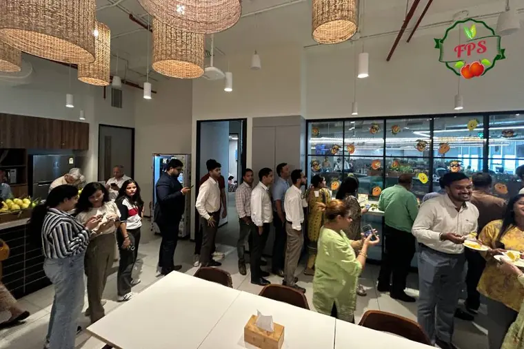Mango Fiesta Employees Queue For A Refreshing Break